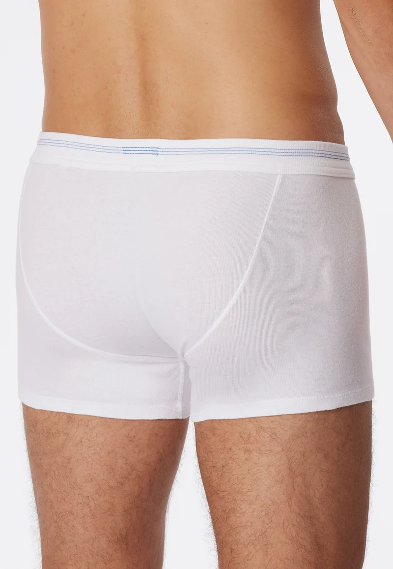 Enge Boxershorts Feinripp mit Knopfleiste Weiss - Revival Karl-Heinz