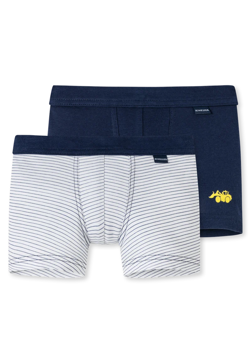 Shorts Feinripp 2er-Pack Dunkelblau/Weiss - Feinripp Multipacks