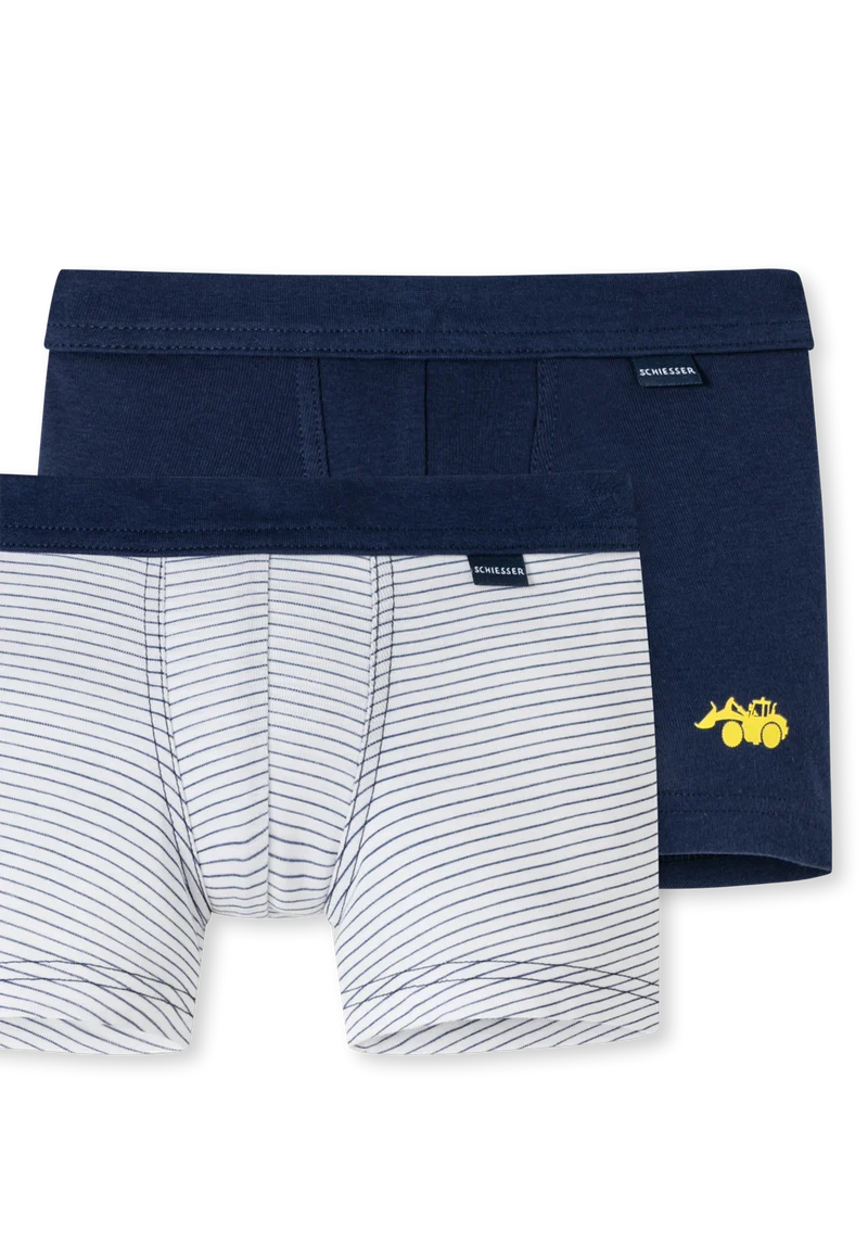 Shorts Feinripp 2er-Pack Dunkelblau/Weiss - Feinripp Multipacks