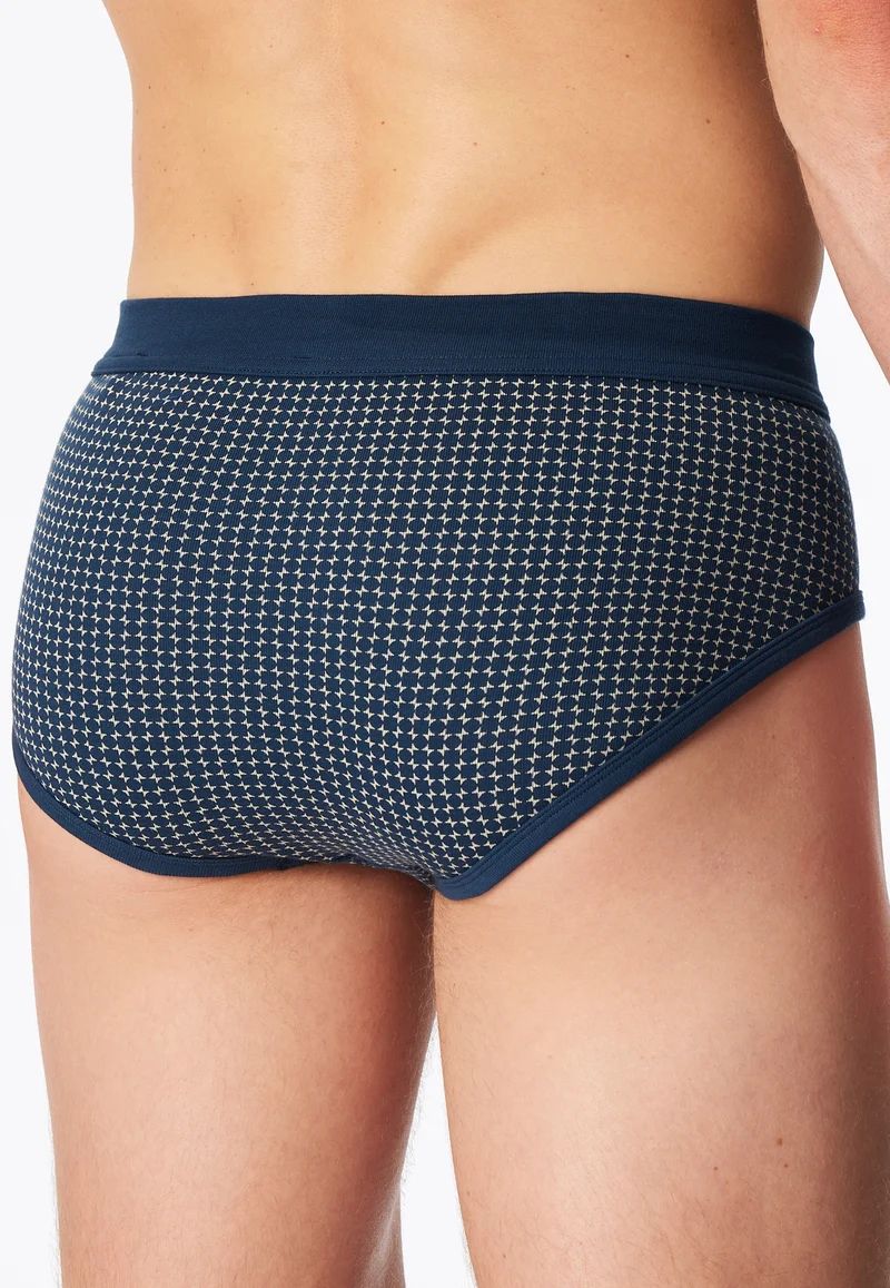 Slip Feinripp mit Eingriff 2er-Pack Blau gemustert - Original Classics