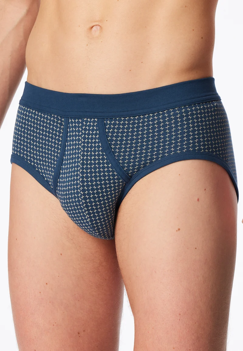 Slip Feinripp mit Eingriff 2er-Pack Blau gemustert - Original Classics