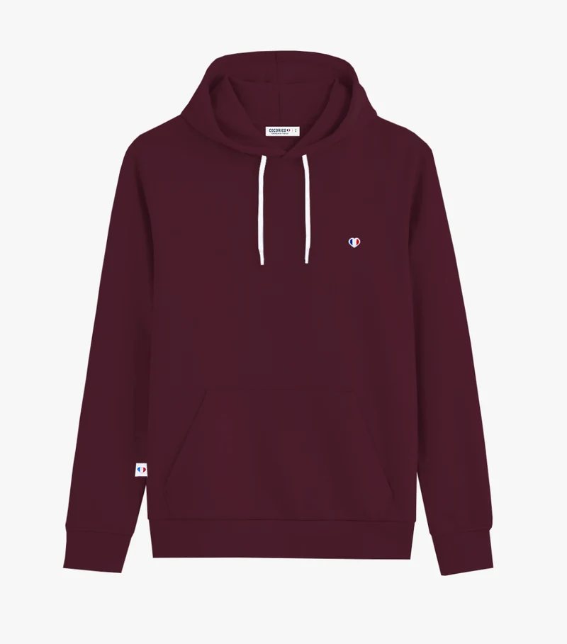 Sweat à capuche Homme Bordeaux - Iconique