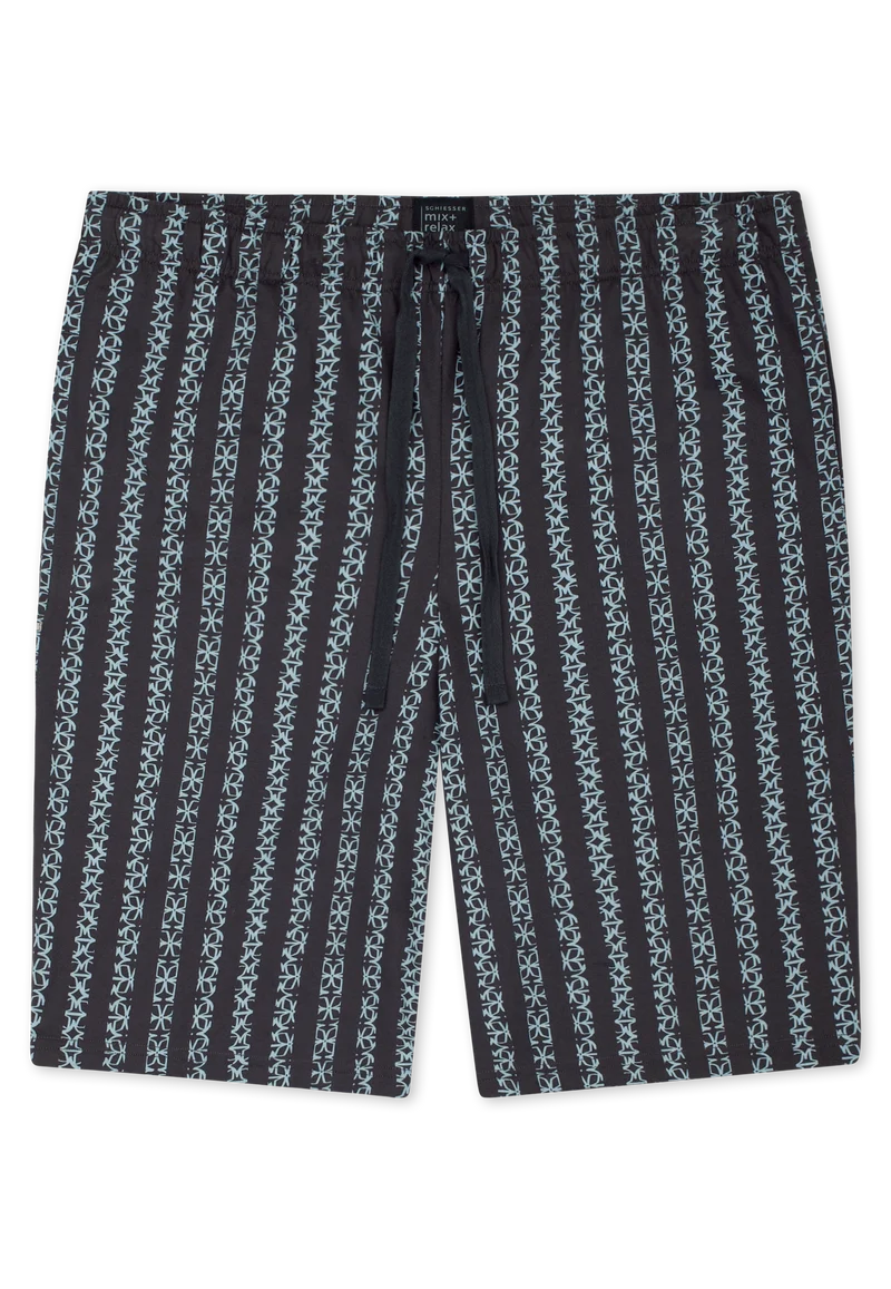 Hose kurz Schwarz/Blau gemustert - Mix+Relax