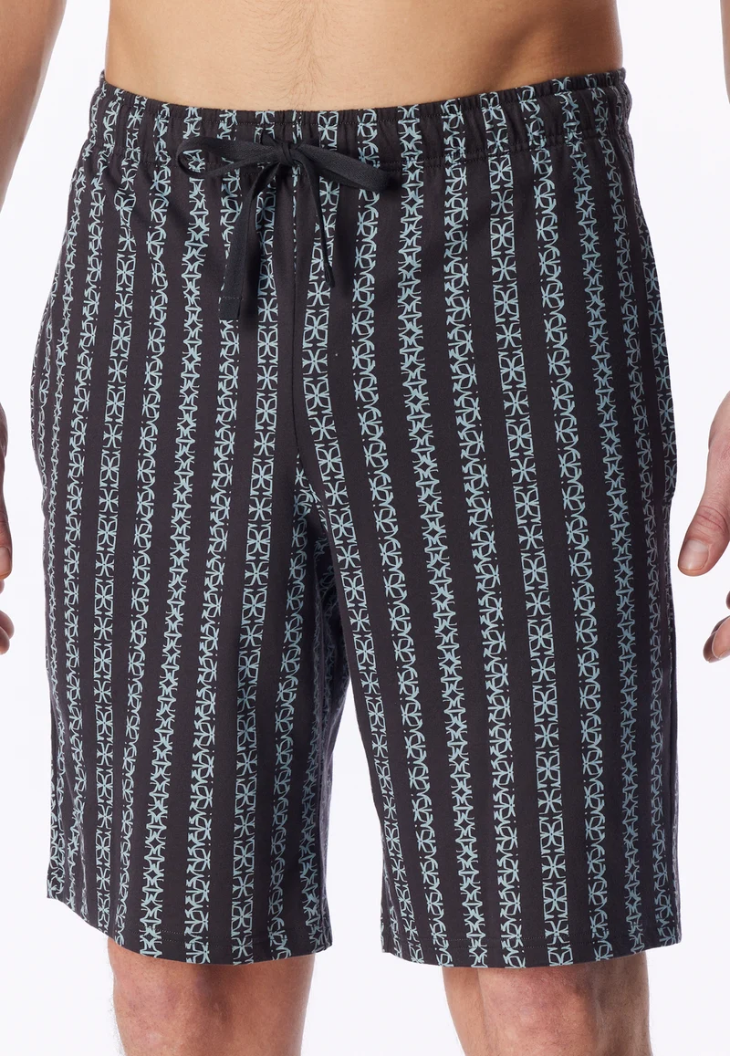 Hose kurz Schwarz/Blau gemustert - Mix+Relax