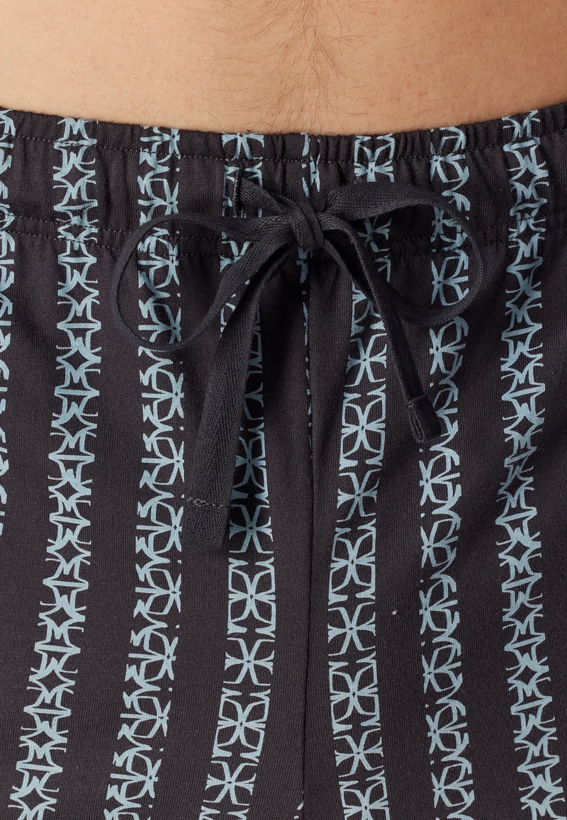 Hose kurz Schwarz/Blau gemustert - Mix+Relax