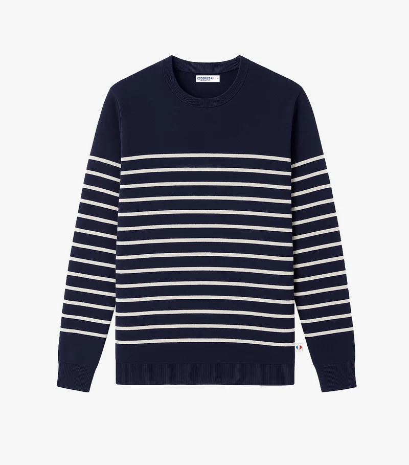Pull Homme Marinière coton Marine