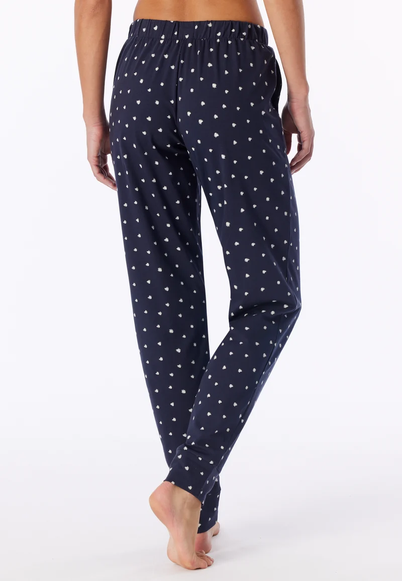 Hose mit Bündchen Dunkelblau/Weiss gemustert - Mix+Relax