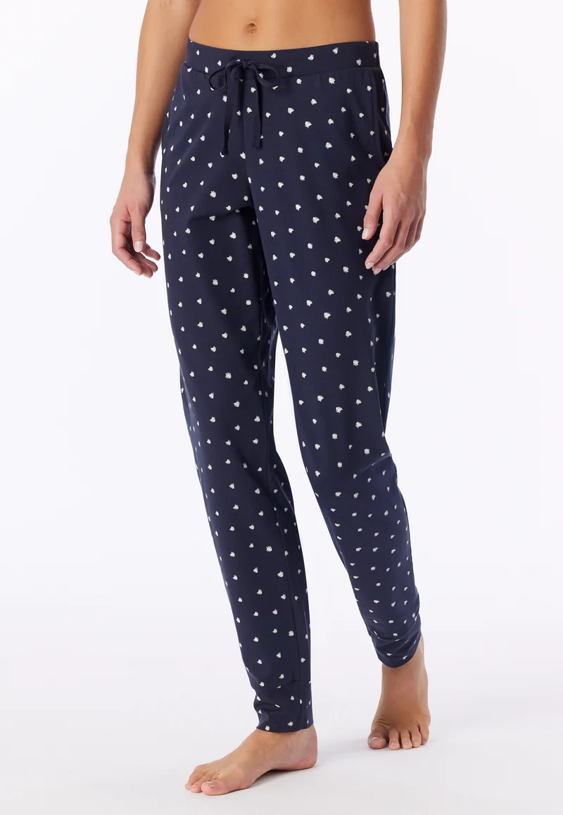 Hose mit Bündchen Dunkelblau/Weiss gemustert - Mix+Relax