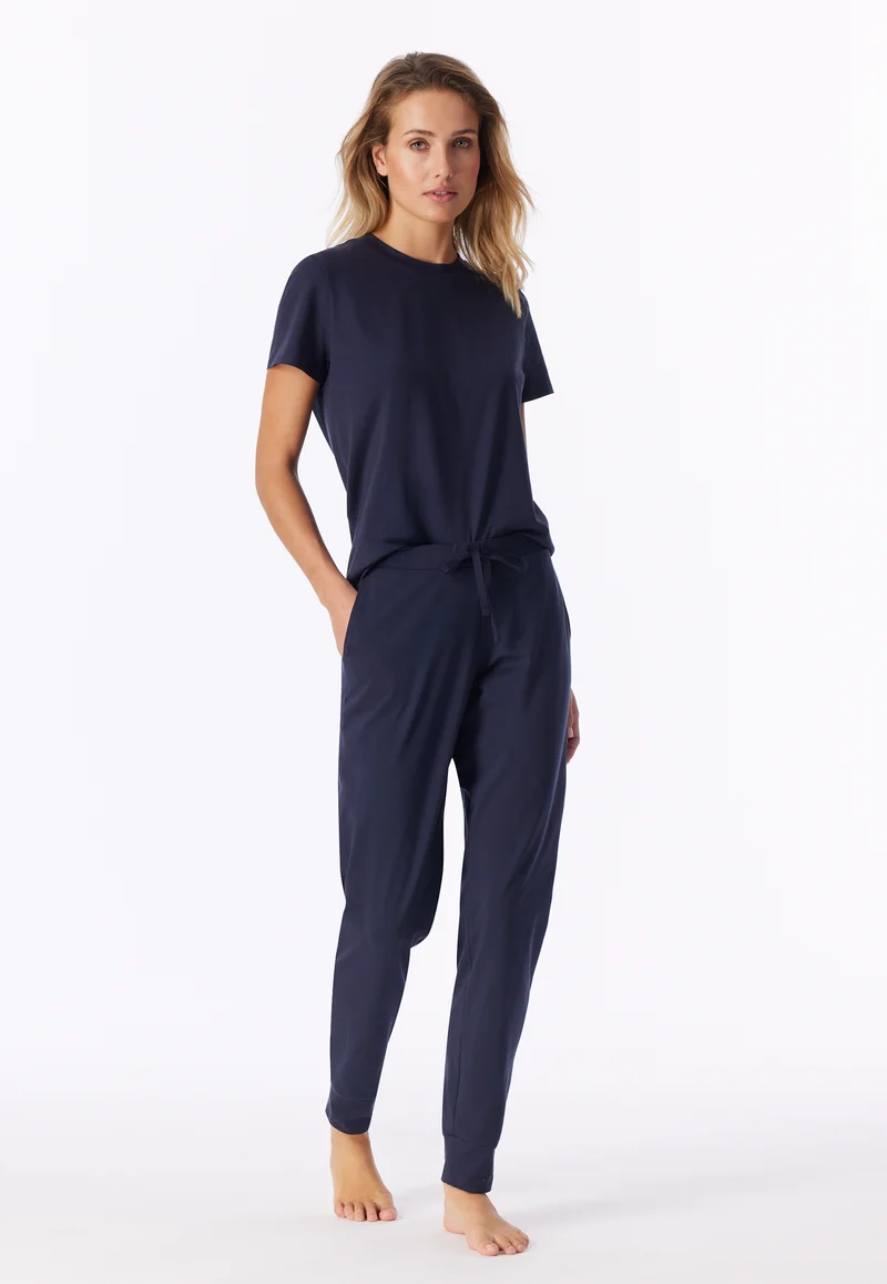 Hose mit Bündchen Dunkelblau - Mix+Relax