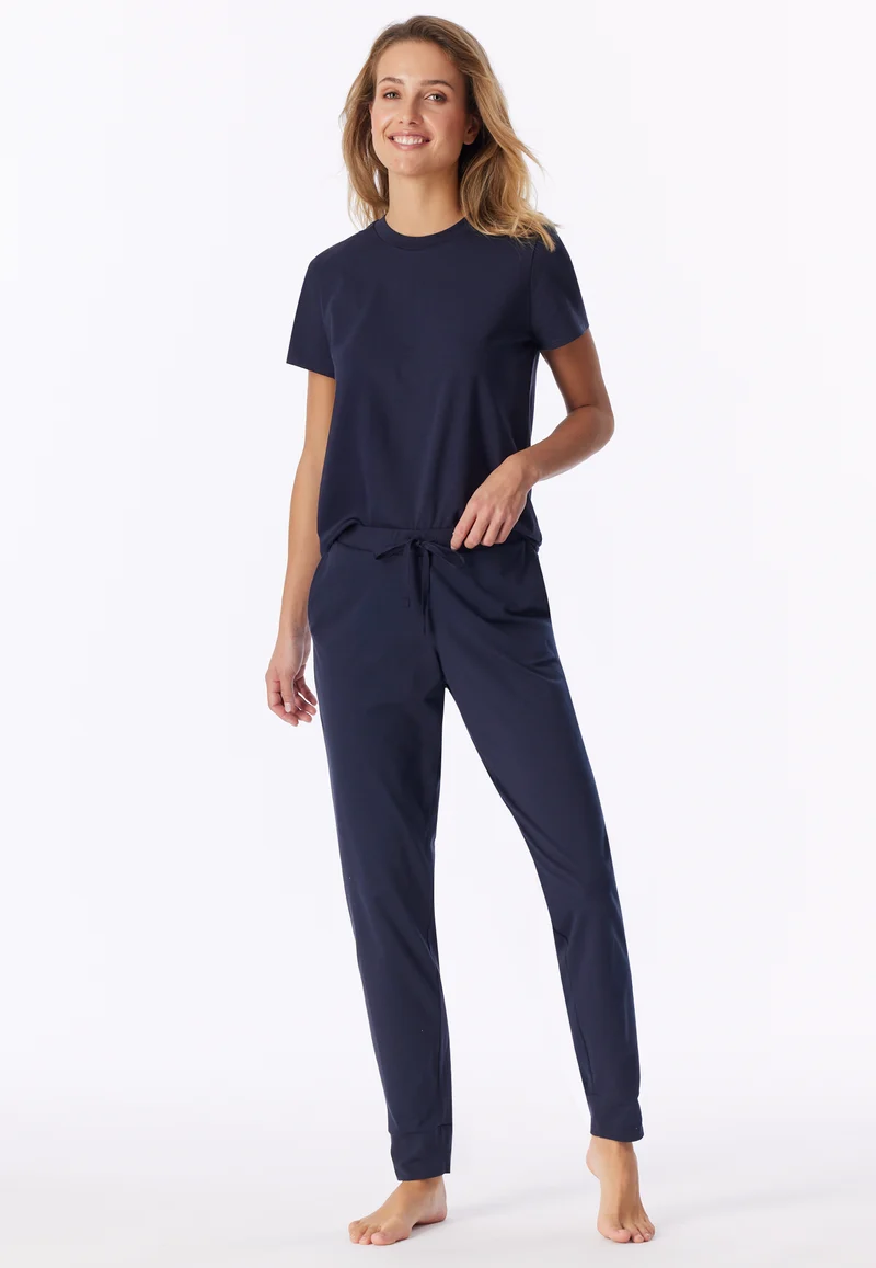 Hose mit Bündchen Dunkelblau - Mix+Relax