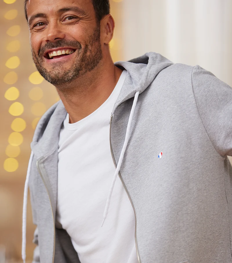 Sweat zippé Homme Gris - Iconique