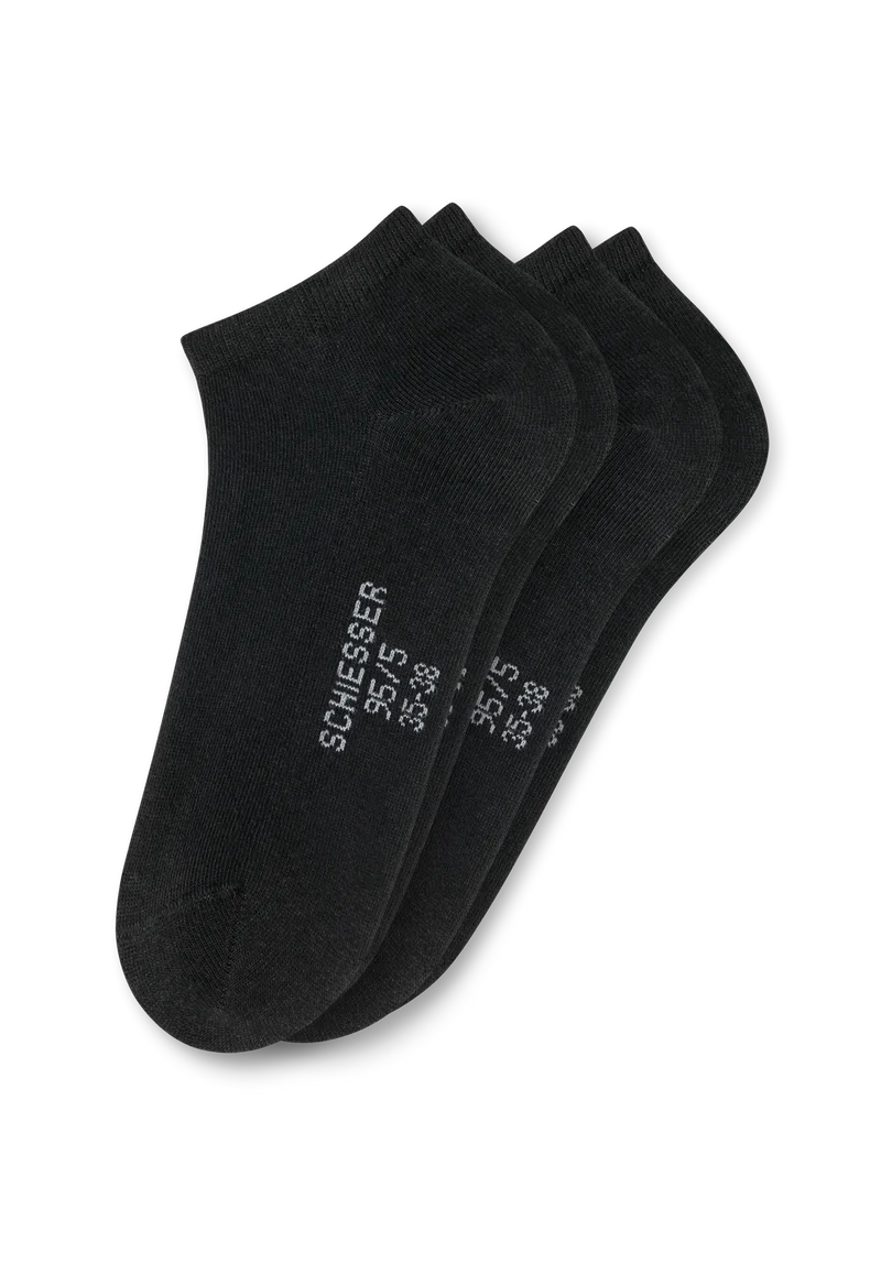 Sneakersocken Damen 2er-Pack Schwarz - 95/5