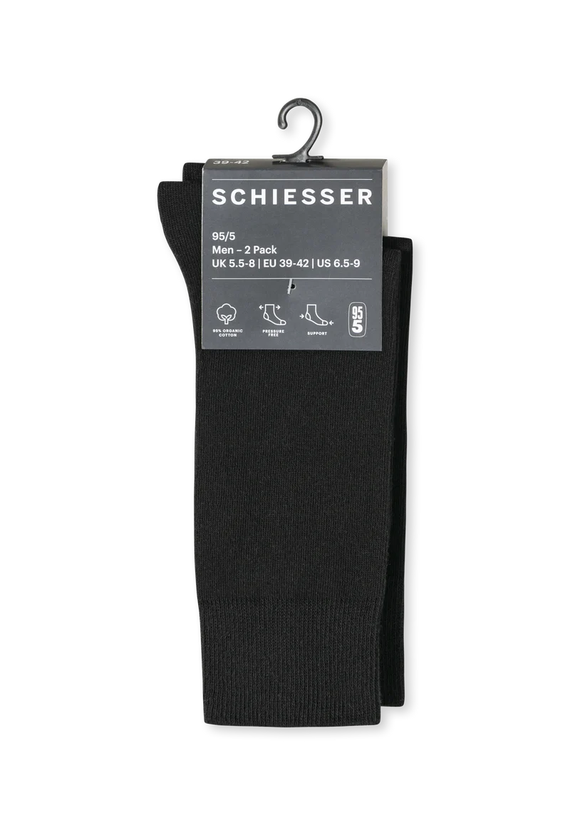 Socken Herren 2er-Pack Schwarz - 95/5