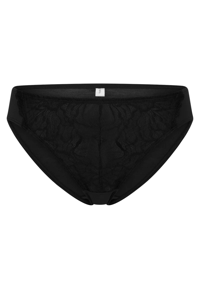 Slip mit Spitze Schwarz - Unique Premium