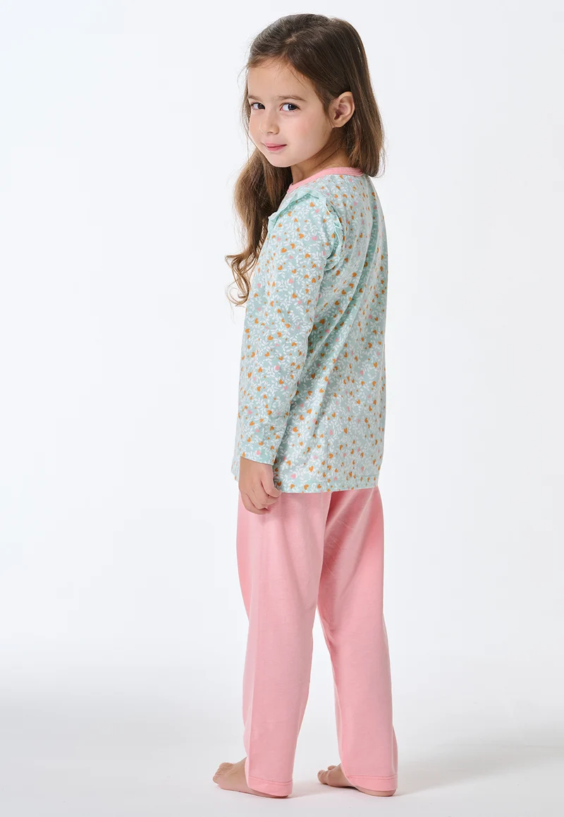 Schlafanzug lang Rüschen Herzchen multicolor - Kids Nightwear