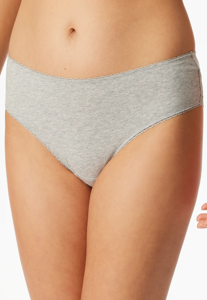 Brazilian Slip mit Spitze 3er-Pack Grau/Schwarz - Modern Multipacks