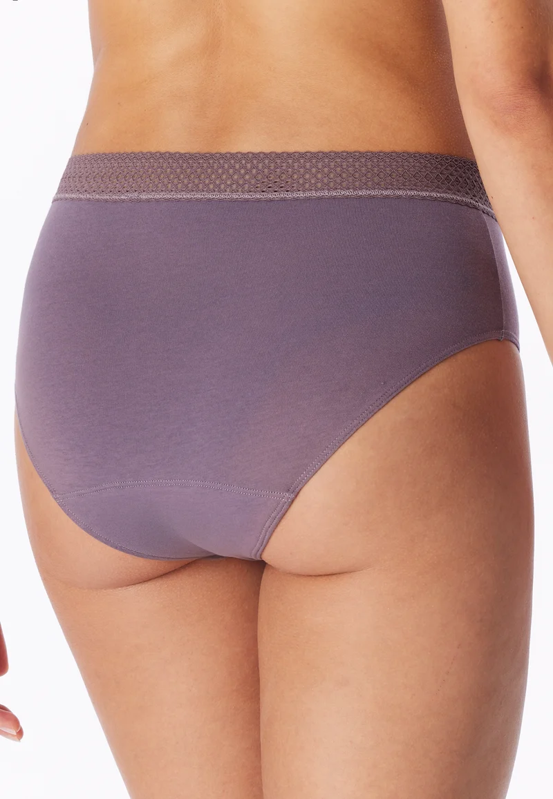 Periodenslip mit Spitze 2er-Pack Schwarz/Lila - SCHIESSER Care