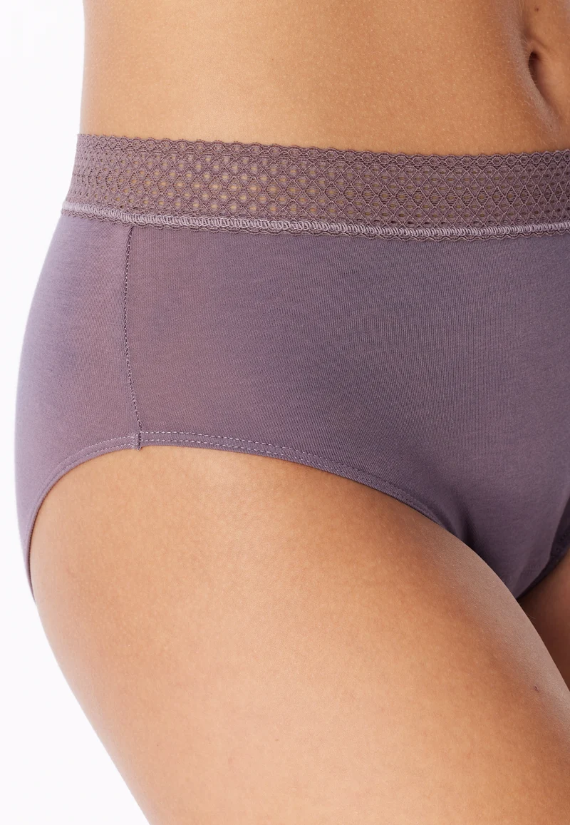Periodenslip mit Spitze 2er-Pack Schwarz/Lila - SCHIESSER Care