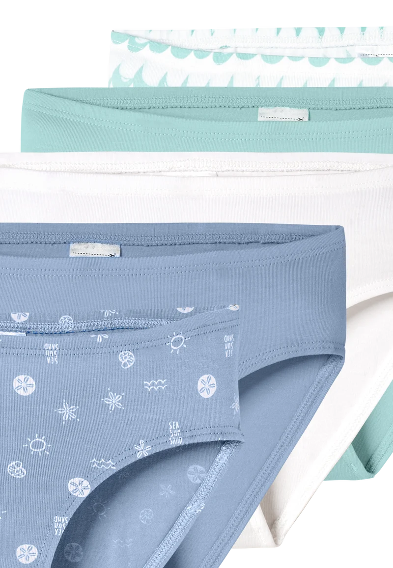 Slip 5er-Pack Blau/Weiss gemustert - 95/5