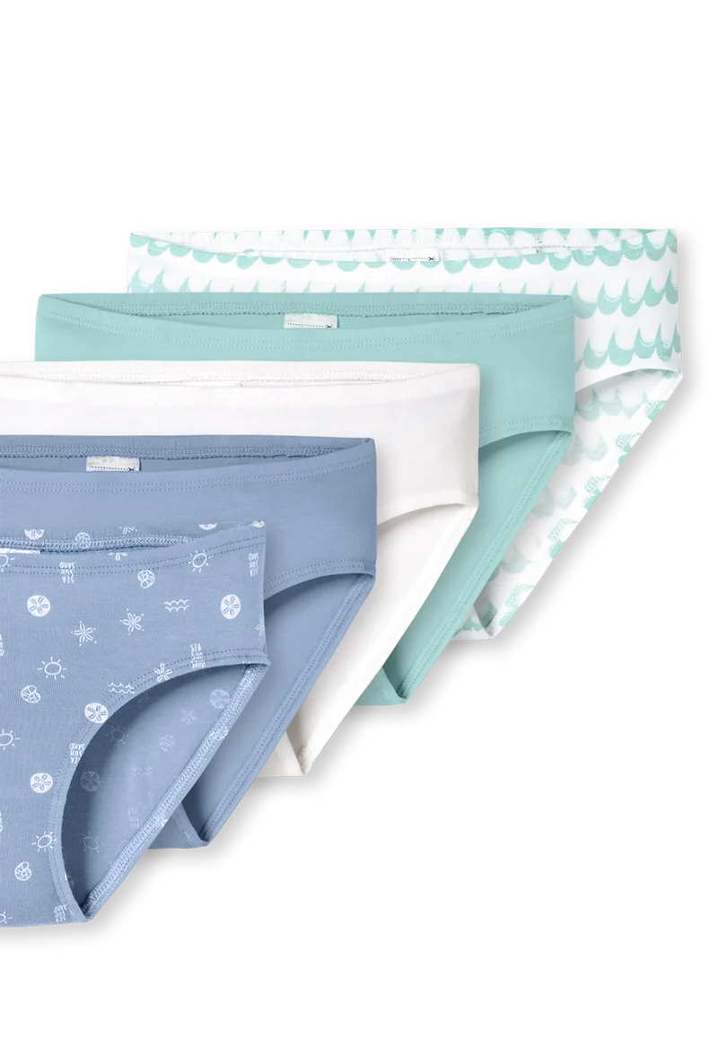 Slip 5er-Pack Blau/Weiss gemustert - 95/5