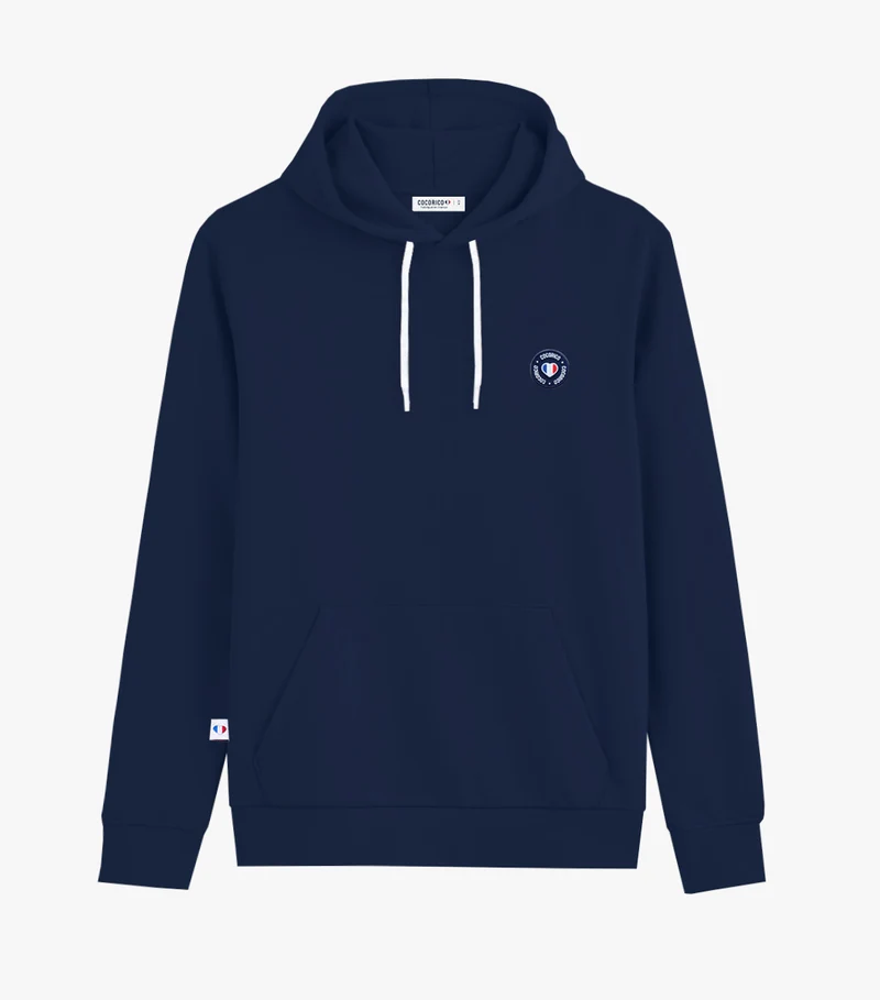 Sweat à capuche Homme Marine - Blason