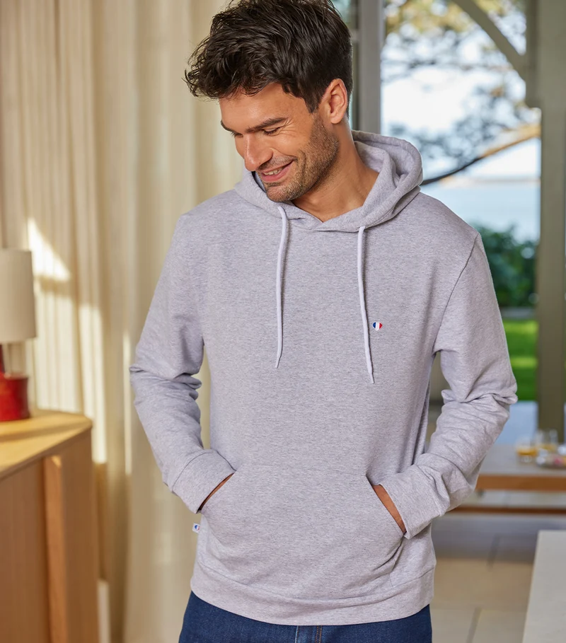 Sweat à capuche Homme Gris - Iconique