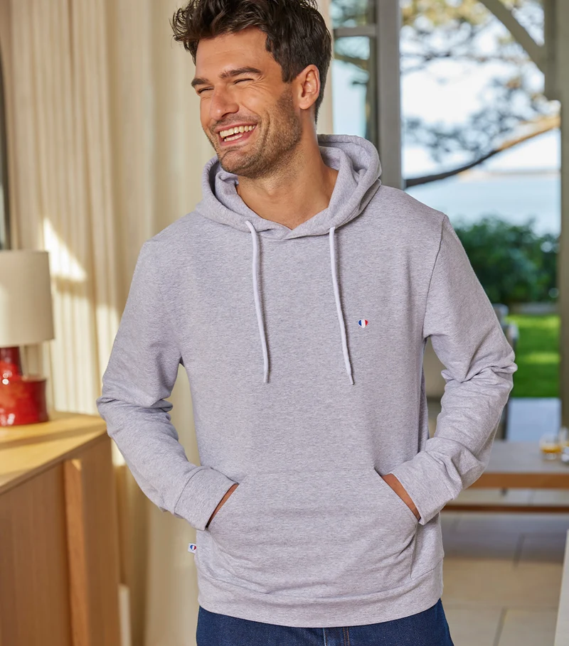 Sweat à capuche Homme Gris - Iconique