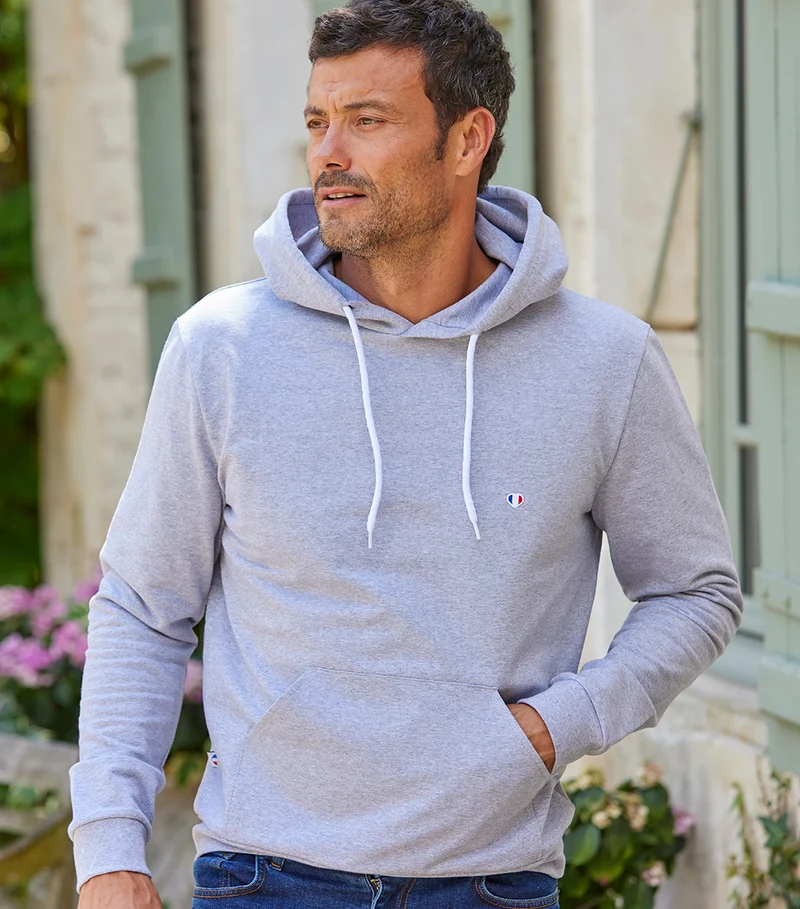 Sweat à capuche Homme Gris - Iconique