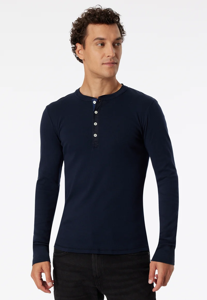 Shirt Feinripp Blau - Revival Karl-Heinz