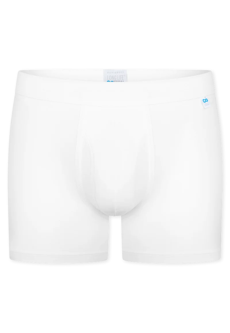 Enge Boxershorts lang mit Eingriff Weiss - Long Life Cotton