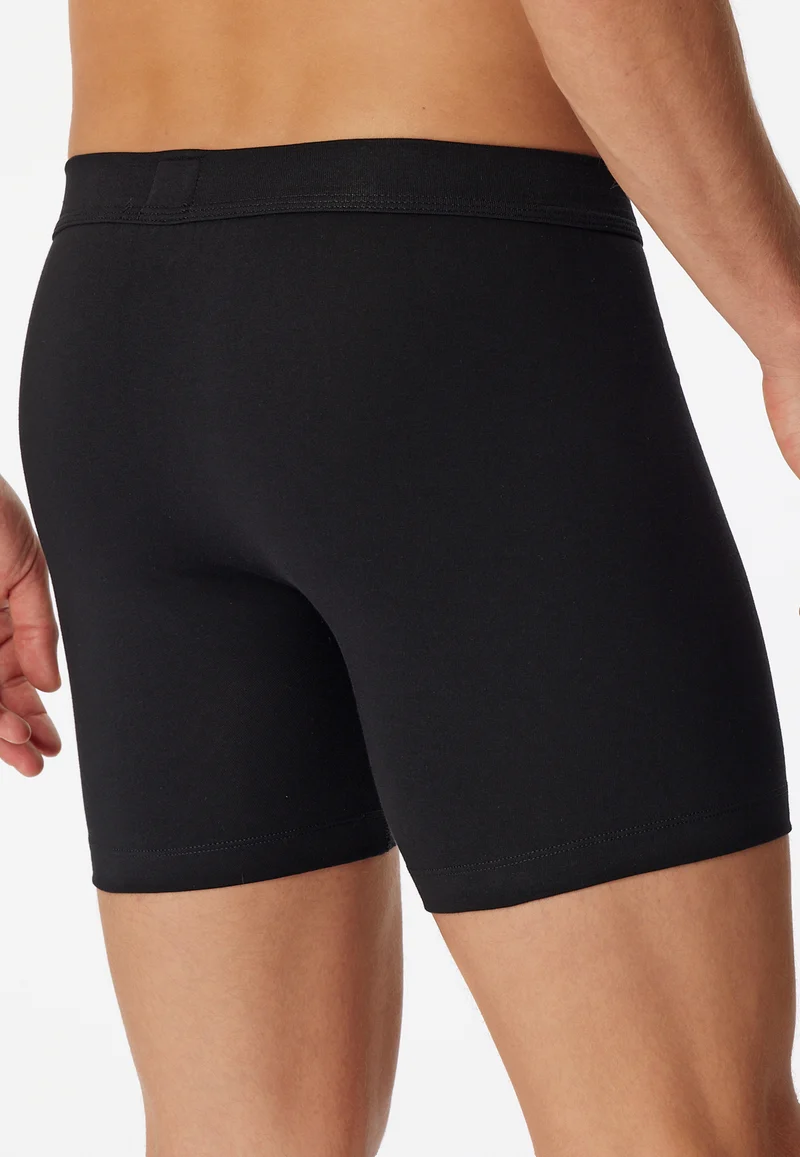 Enge Boxershorts lang mit Eingriff Schwarz - Long Life Cotton