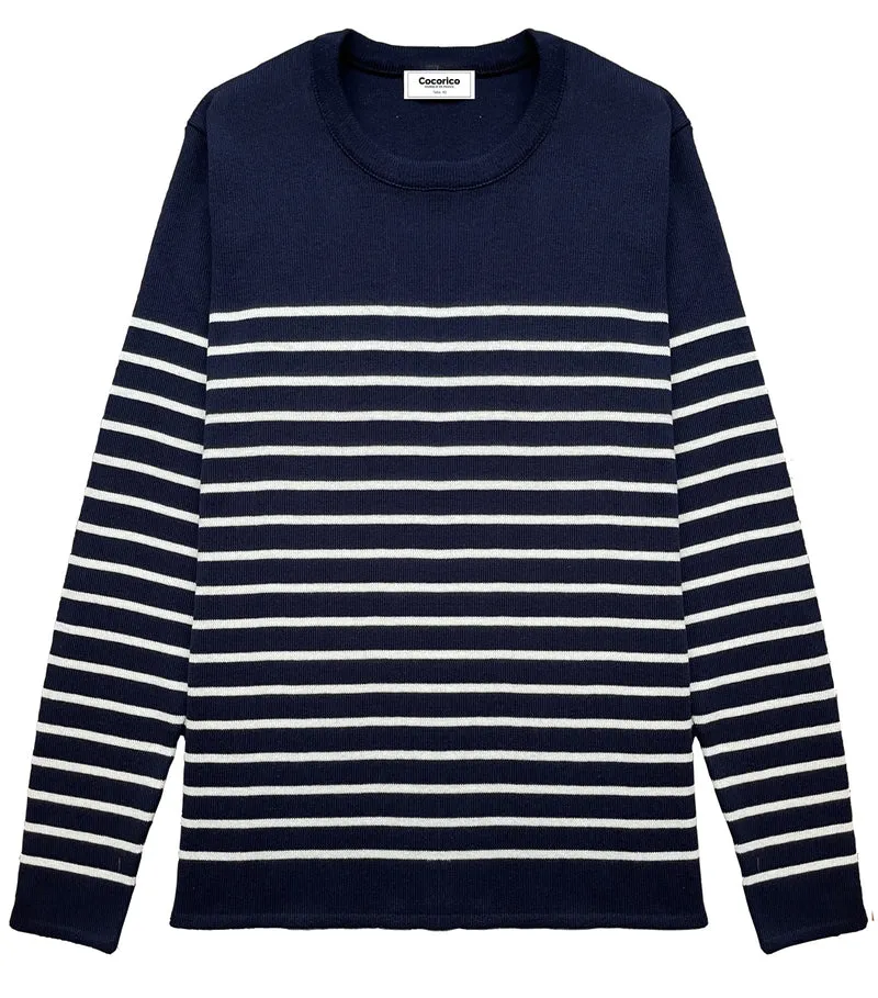 Pull Femme Marinière coton Marine