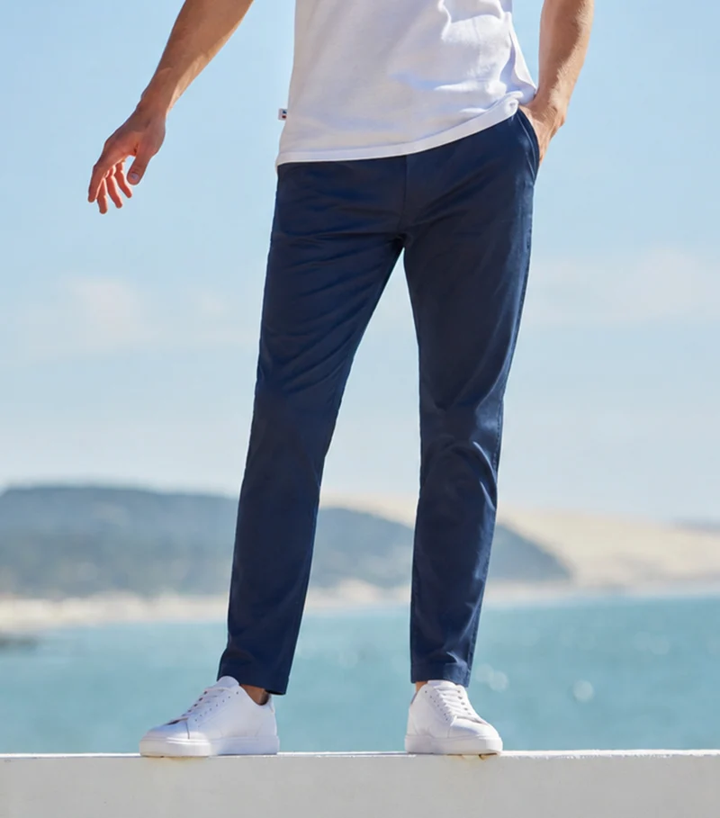 Pantalon Chino Homme Marine