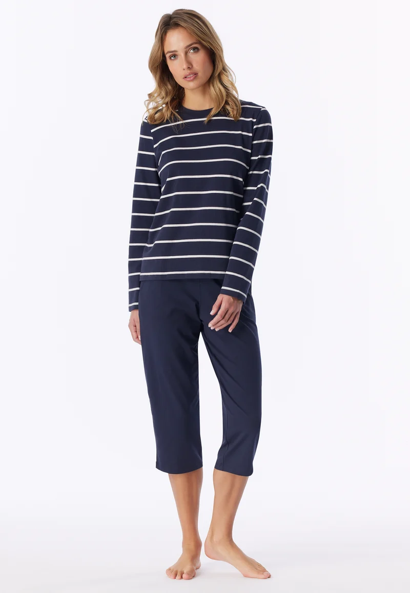 Shirt Dunkelblau/Weiss gestreift - Mix+Relax