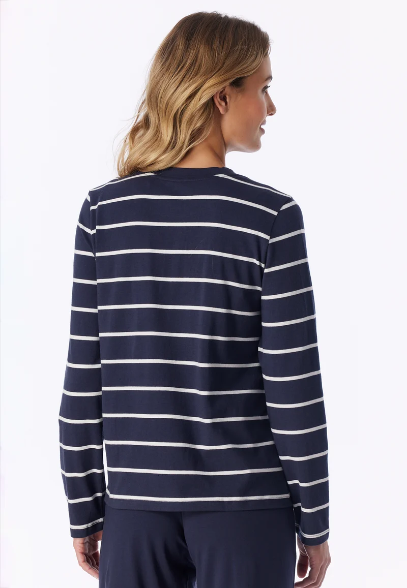 Shirt Dunkelblau/Weiss gestreift - Mix+Relax