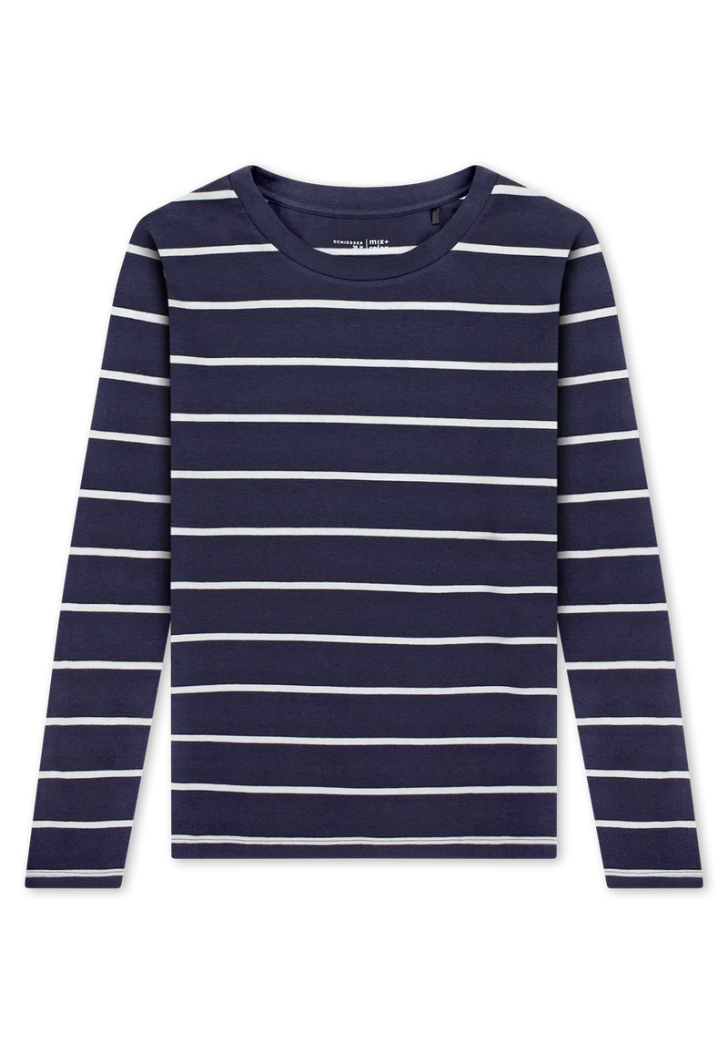 Shirt Dunkelblau/Weiss gestreift - Mix+Relax