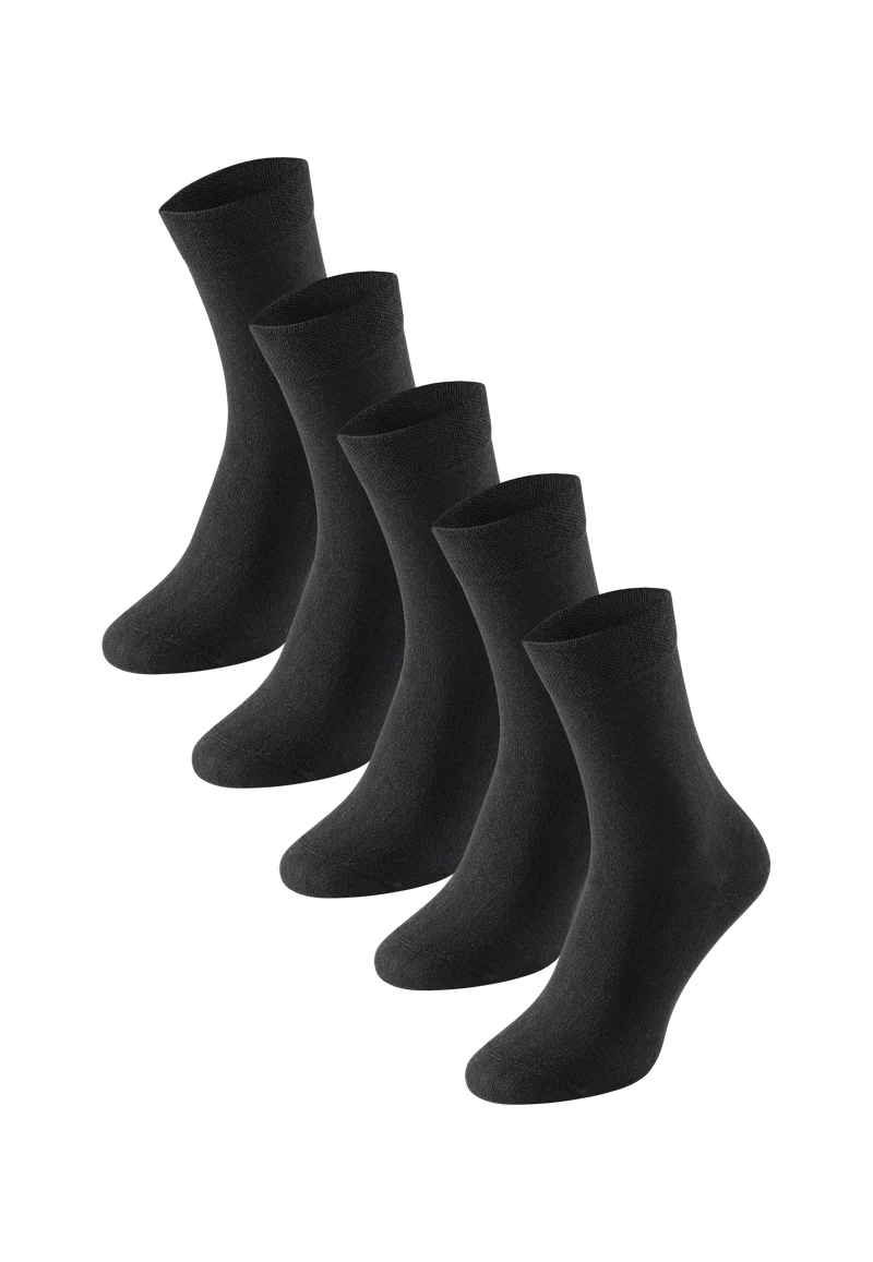 Socken Damen 5er-Pack Schwarz - Bluebird