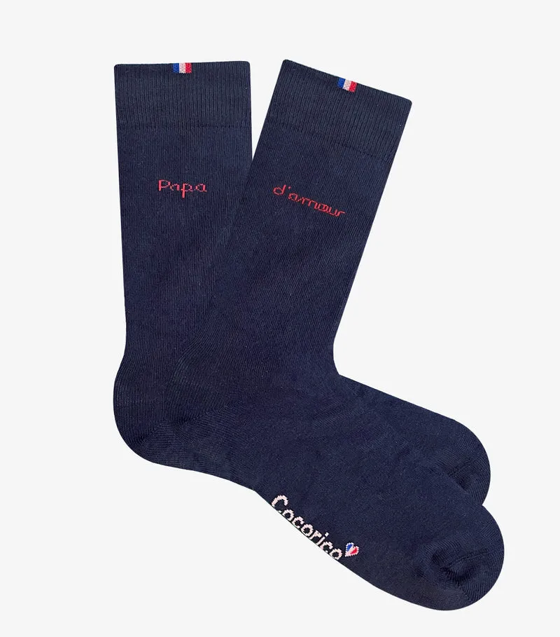 Chaussettes Homme Marine - Papa Amour (Rouge)