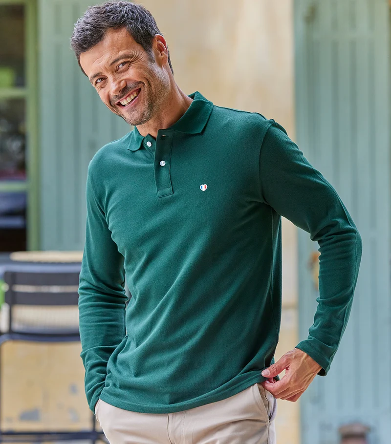 Polo Homme Manches Longues Sapin - Iconique