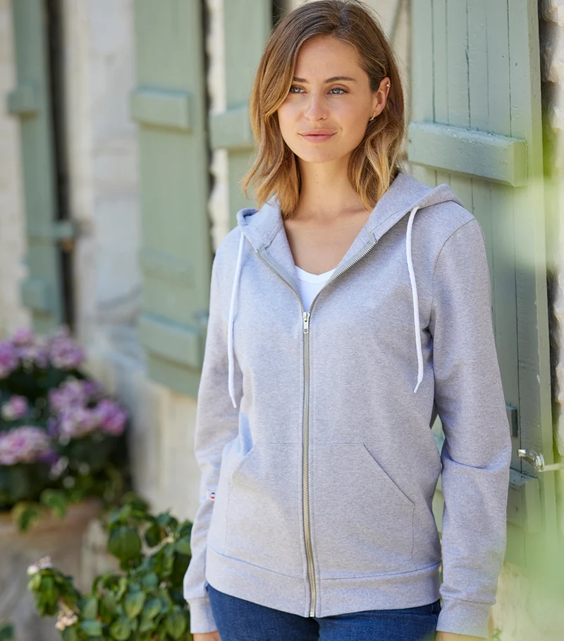 Sweat zippé Femme Gris - Intemporel