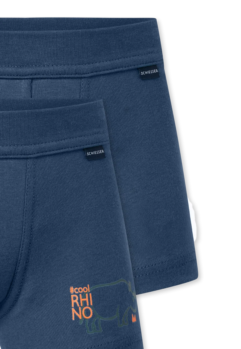 Shorts 2er-Pack Dunkelblau - Fine Rib