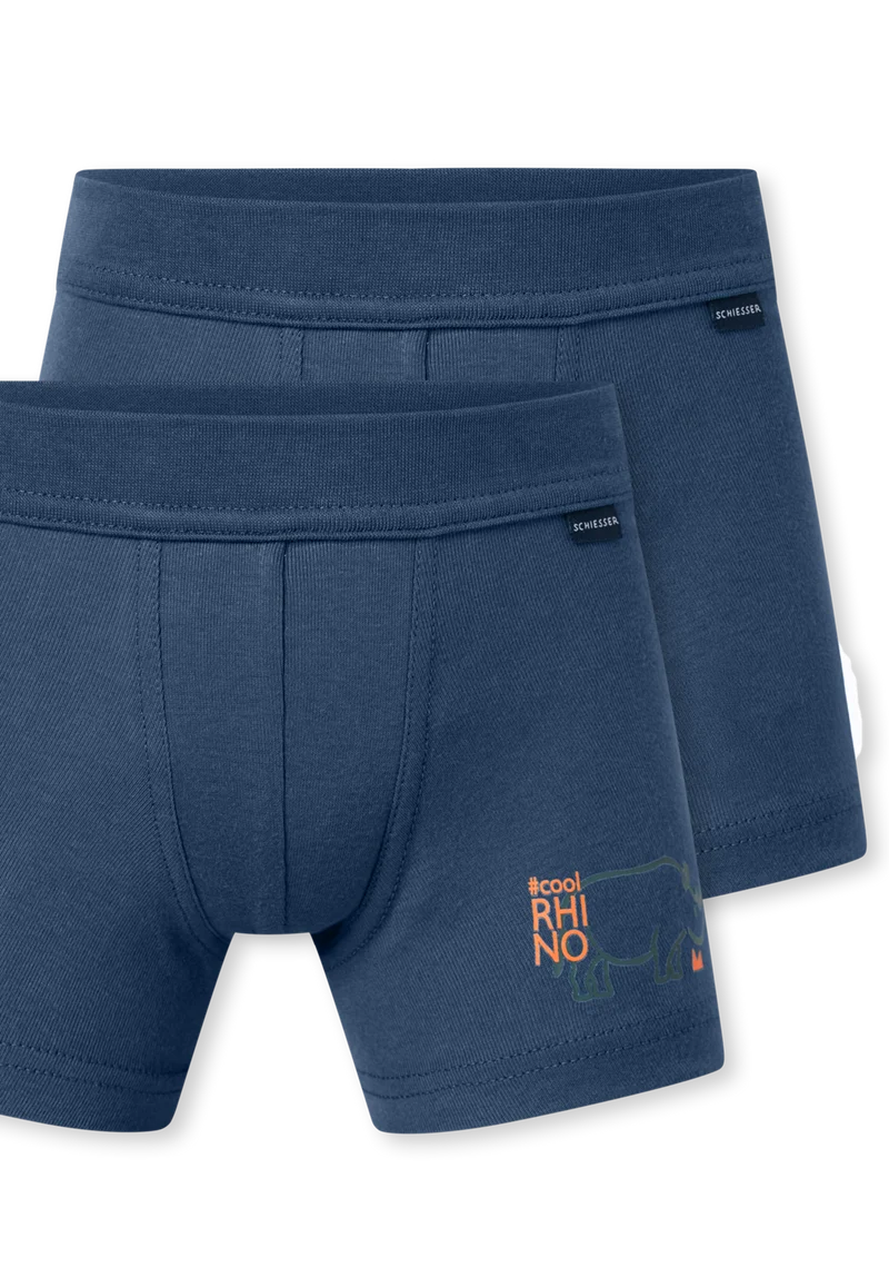 Shorts 2er-Pack Dunkelblau - Fine Rib