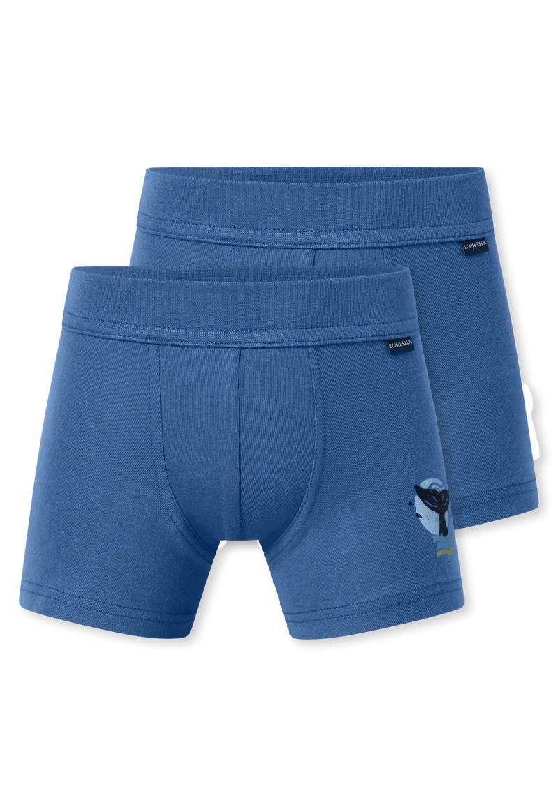 Shorts 2er-Pack Blau - Fine Rib