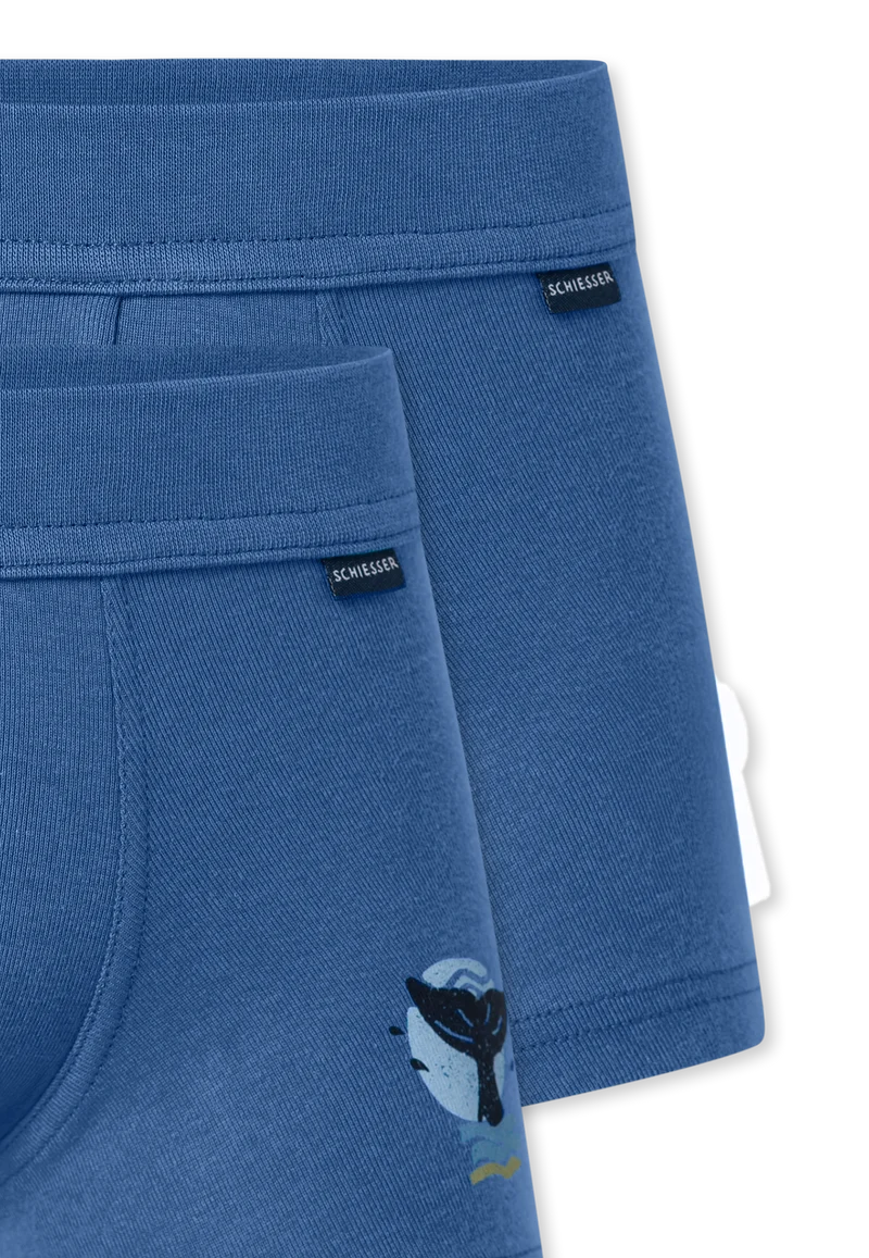 Shorts 2er-Pack Blau - Fine Rib