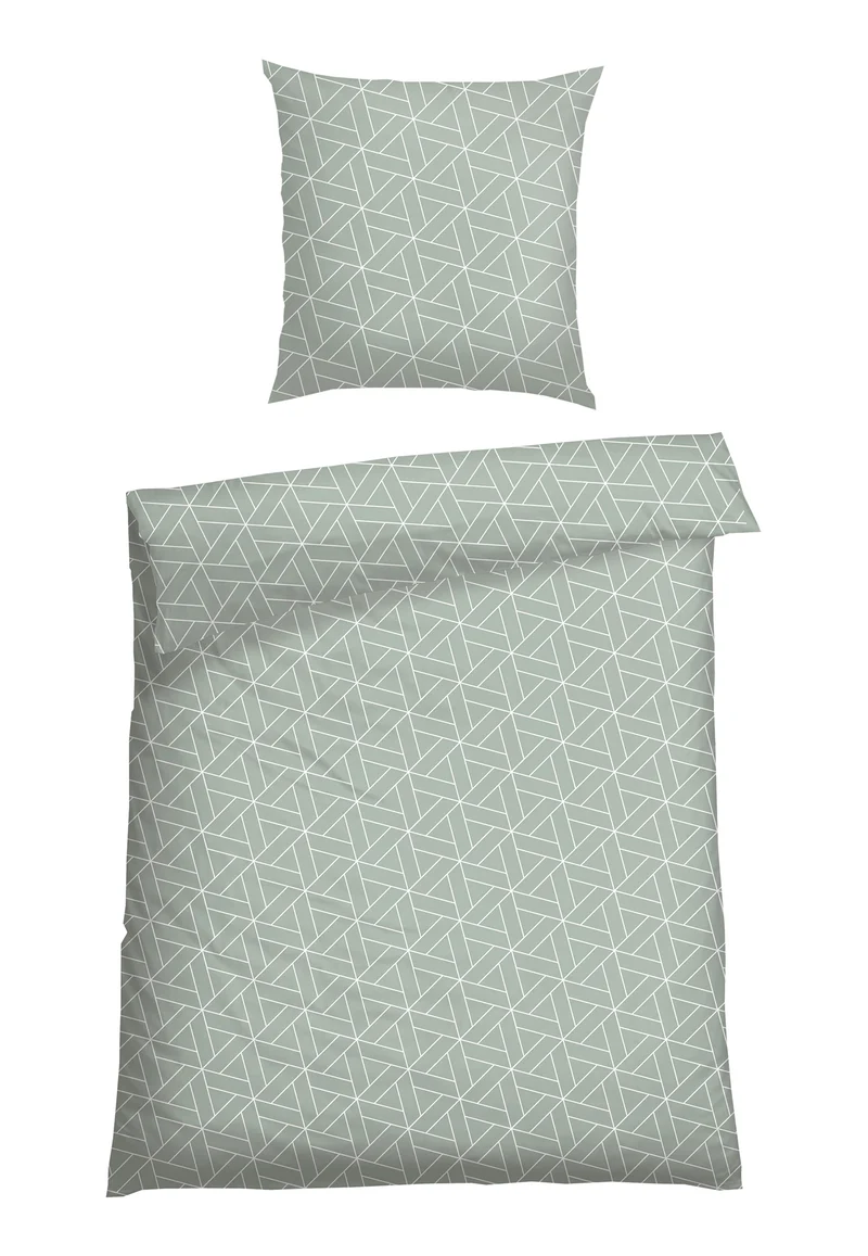 Bettwäscheset 2-teilig Grün/Weiss gemustert - SCHIESSER Home
