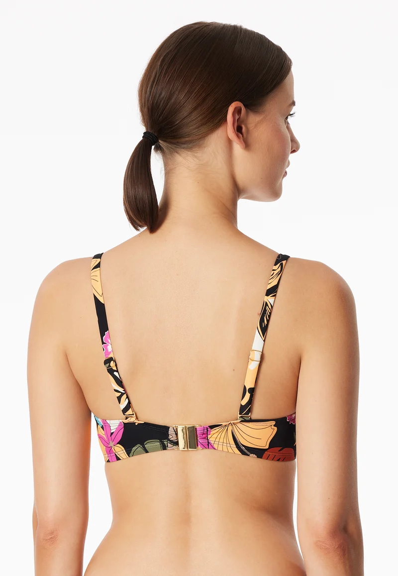 Bikini-Top Bunt gemustert - Aqua
