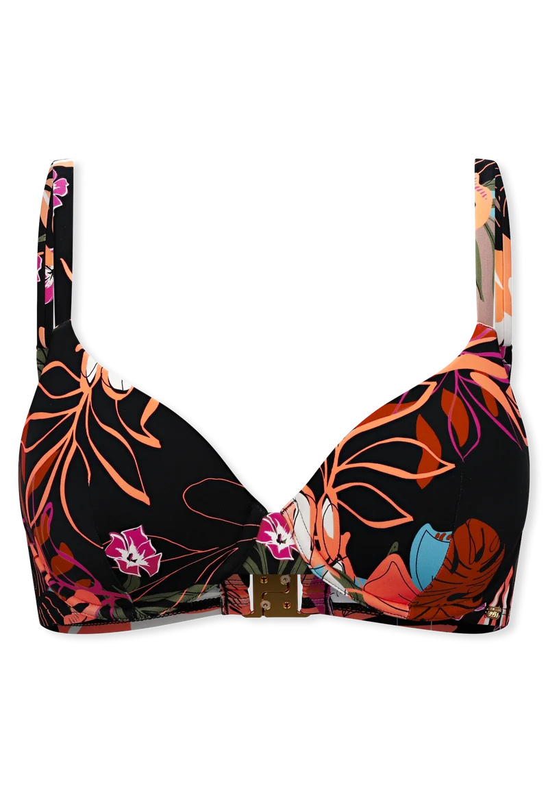 Bikini-Top Bunt gemustert - Aqua
