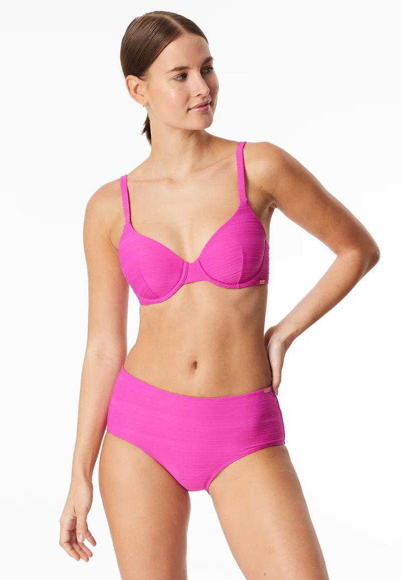 Bikini-Top Pink gestreift - Aqua