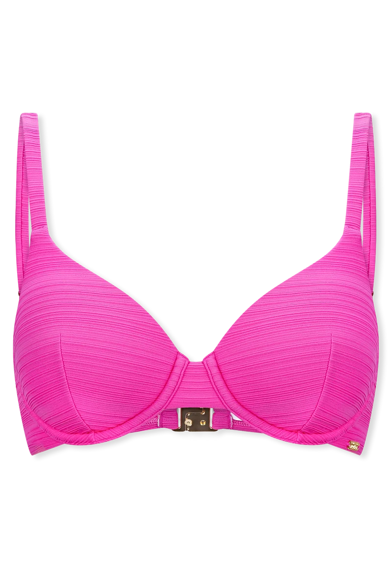 Bikini-Top Pink gestreift - Aqua