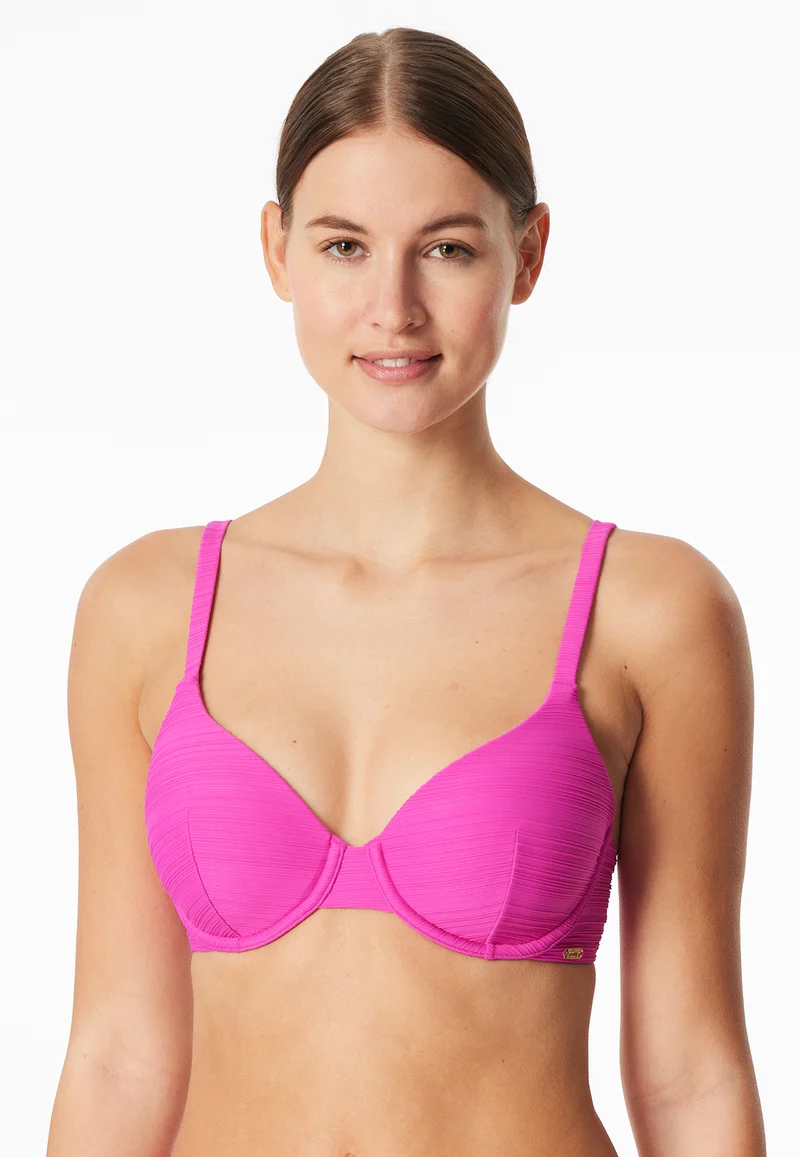 Bikini-Top Pink gestreift - Aqua